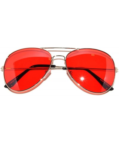 Aviator Classic Aviator Sunglasses Mix_Colored_Lens_silver_Frame - CB12NRXZQ4Z $25.50