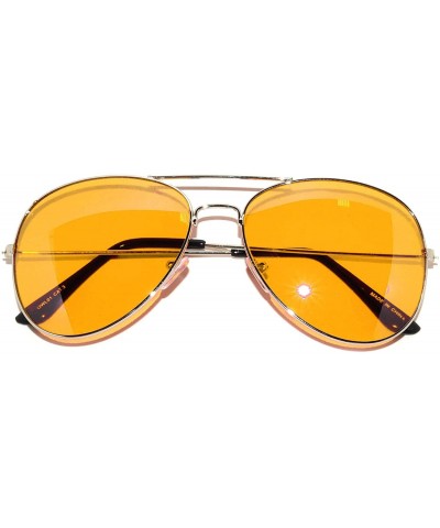 Aviator Classic Aviator Sunglasses Mix_Colored_Lens_silver_Frame - CB12NRXZQ4Z $25.50
