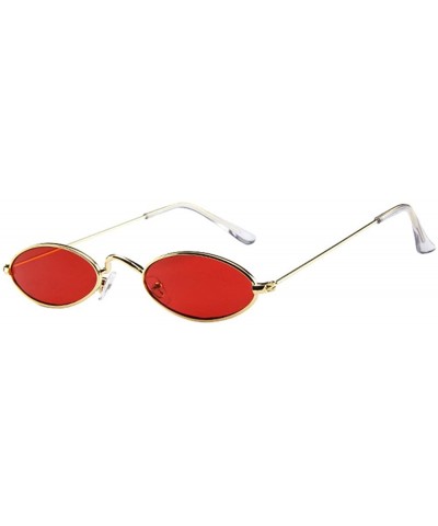 Semi-rimless Fashion Mens Womens Retro Small Oval Sunglasses Metal Frame Shades Eyewear - C - CW18N9S0A5U $17.59