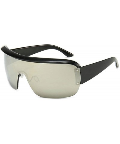 Oversized Sunglasses Oversized Square Glasses Designer - Silver - CY18YZZ4KHN $13.94