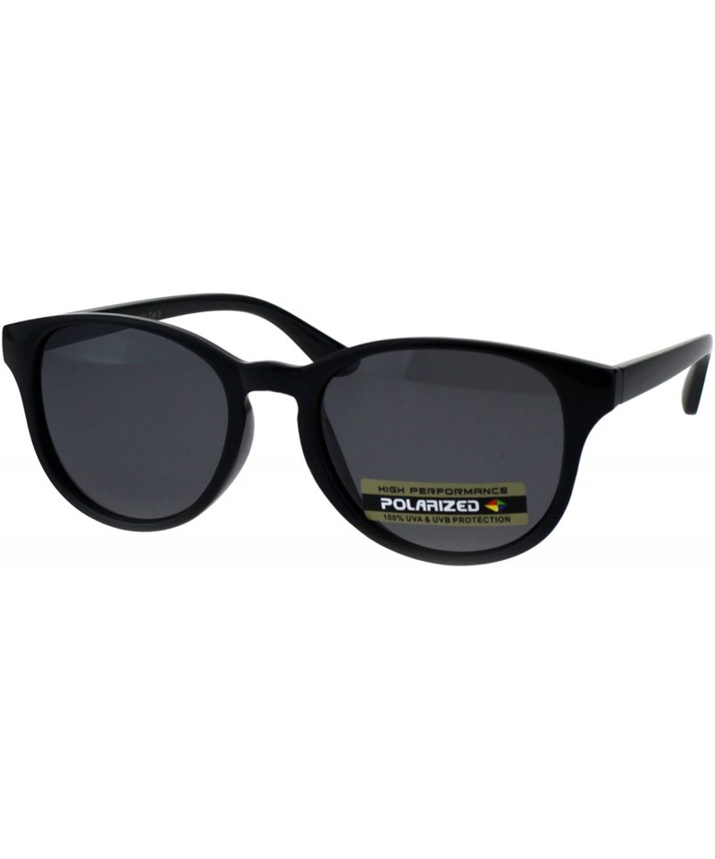 Rectangular Polarized Womens Keyhole Mod Classic Thin Plastic Horn Rim Sunglasses - All Black - CU18EGWD36O $23.71