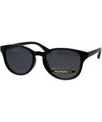 Rectangular Polarized Womens Keyhole Mod Classic Thin Plastic Horn Rim Sunglasses - All Black - CU18EGWD36O $23.71