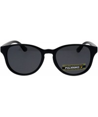 Rectangular Polarized Womens Keyhole Mod Classic Thin Plastic Horn Rim Sunglasses - All Black - CU18EGWD36O $14.04