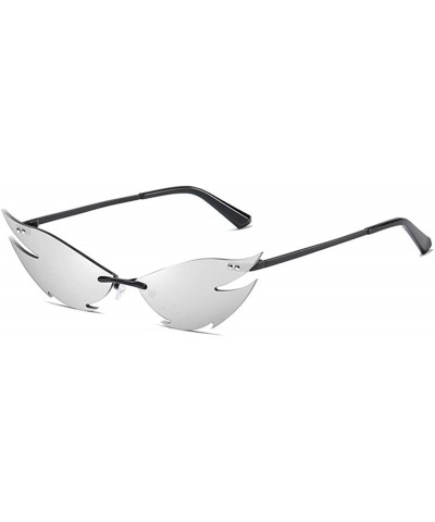 Oval Women Fashion Sunglasses Retro Small Frame Summer Eyewear Novelty Eye Glasses - Silver - CB198KTQLN3 $19.49