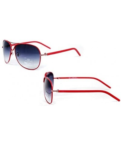 Aviator Belted Collection Women's Classic Aviator Sunglasses - Burgundy - CU18HDLDTOR $23.59