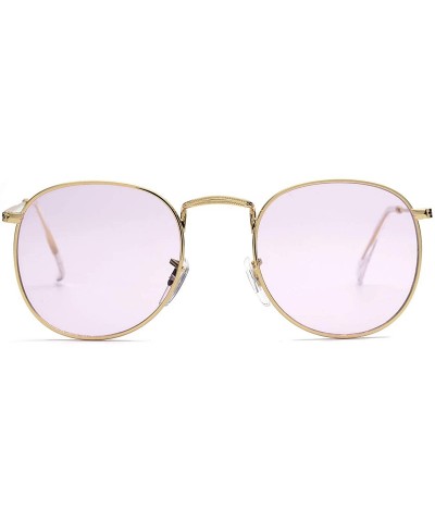 Shield John Lennon Vintage Round Sunglasses Metal Frame Candy Colors Men Women with Case 50mm - CJ18GMZ8IRS $10.96
