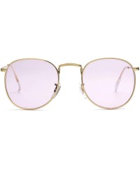 Shield John Lennon Vintage Round Sunglasses Metal Frame Candy Colors Men Women with Case 50mm - CJ18GMZ8IRS $10.96