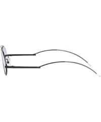 Oval Vintage Fashion Sunglasses Small Metal Frame Vintage Sunglasses - Black Purple Film - CY18EH3TQC0 $9.14
