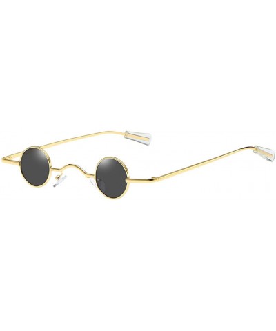 Round UV Protection Sunglasses for Women Men Full rim frame Round Plastic Lens and Frame Sunglass - Gold - CL190362GEG $20.36