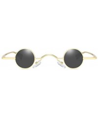 Round UV Protection Sunglasses for Women Men Full rim frame Round Plastic Lens and Frame Sunglass - Gold - CL190362GEG $11.40