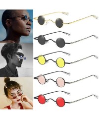 Round UV Protection Sunglasses for Women Men Full rim frame Round Plastic Lens and Frame Sunglass - Gold - CL190362GEG $11.40