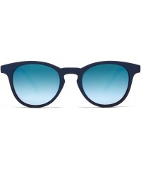 Wayfarer Miami Classic Round Horned Rim Sunglasses - Matte Blue - C212E0DX9R5 $13.97