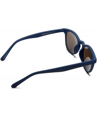 Wayfarer Miami Classic Round Horned Rim Sunglasses - Matte Blue - C212E0DX9R5 $13.97