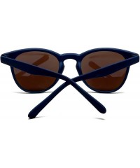 Wayfarer Miami Classic Round Horned Rim Sunglasses - Matte Blue - C212E0DX9R5 $13.97