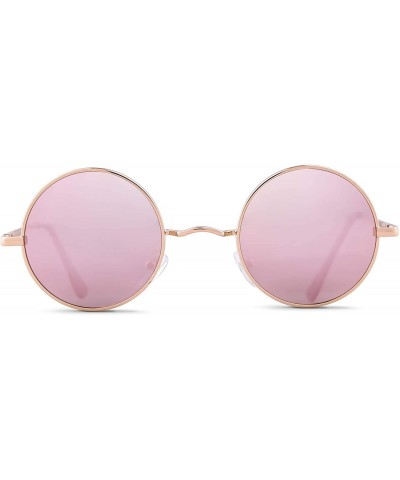 Round John Lennon Glasses Round Polarized Sunglasses Hippie Glasses for Women Men - CO18LUXC6H6 $19.36