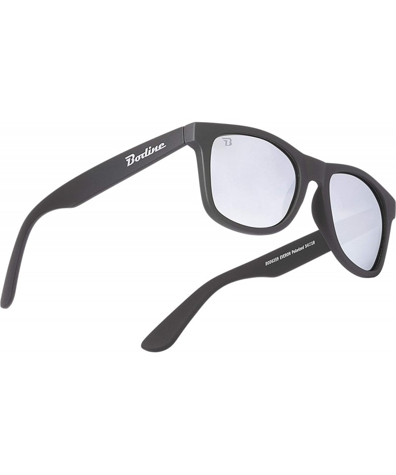 Wayfarer Everon Polarized Sunglasses for Men and Women - Black - Silver Mirror - C118OTIL559 $44.51