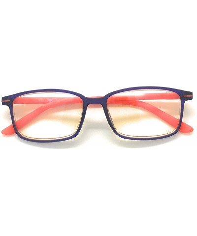 Wayfarer Computer Reading Glasses Reduce Eyestrain-Anti Blue Rays-UV Protection - Orange - CY18NRQZ948 $23.78