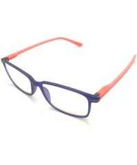 Wayfarer Computer Reading Glasses Reduce Eyestrain-Anti Blue Rays-UV Protection - Orange - CY18NRQZ948 $11.26