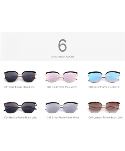 Oversized DESIGN Women Classic Cat Eye Sunglasses 100% UV Protection C03 Blue - C03 Blue - CO18YZW8AN9 $15.17