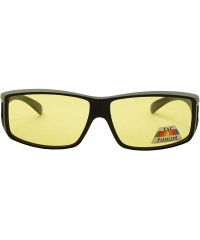 Sport Fit Over Wrap Sunglasses w/ Super Dark Polarized Lens - Size Medium Wear Over - Matte Black - CB186S6XKXQ $15.10