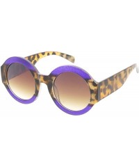 Round Heritage Modern "Tunnel Vision" Simple Round Thick Frame Sunglasses - Purple - CW18GY67X27 $7.70