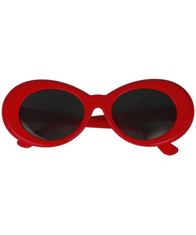 Bold Retro Oval Mod Thick Frame Sunglasses Round Lens Kurt Cobain