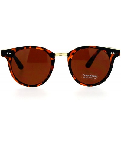 Round Vintage Retro Unisex Fashion Sunglasses Round Horn Rim Double Frame - Matte Tortoise (Brown) - CS187C7YH3C $7.97