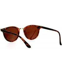 Round Vintage Retro Unisex Fashion Sunglasses Round Horn Rim Double Frame - Matte Tortoise (Brown) - CS187C7YH3C $7.97