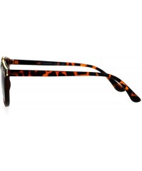 Round Vintage Retro Unisex Fashion Sunglasses Round Horn Rim Double Frame - Matte Tortoise (Brown) - CS187C7YH3C $7.97