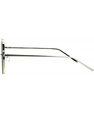 Round Retro Old School Rimless Clear Lens Round Metal Rim Eye Glasses - Silver - C7184M4GOK0 $24.52