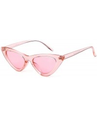 Rimless Retro Vintage Cateye Sunglasses for Women Clout Goggles Plastic Frame Glasses - Black&pink - CM18EZS9KSK $15.47