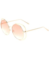 Round Round Double Side Thin Metal Rim Color Lens Sunglasses - Orange - C6198800YCX $12.33