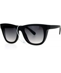 Rectangular Unique Wind Breaker Side Visor Horn Rim Horned Sunglasses - Matte Black - C21297IUE8F $8.37