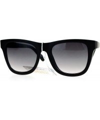 Rectangular Unique Wind Breaker Side Visor Horn Rim Horned Sunglasses - Matte Black - C21297IUE8F $8.37