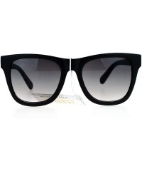 Rectangular Unique Wind Breaker Side Visor Horn Rim Horned Sunglasses - Matte Black - C21297IUE8F $8.37