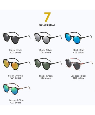 Oval Polarized Sunglasses Men Women Retro Round Sun Glasses Vintage Goggles UV400 Oculos Gafas De Sol - CW19852O7YM $14.48