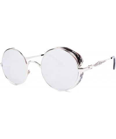 Sport Hippie Retro Vintage Round Sunglasses for women men Metal Frame Shades Gold - C111NGC48IV $15.37