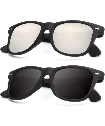 Round Polarized Sunglasses for Men and Women Matte Finish Sun glasses Color Mirror Lens 100% UV Blocking - CQ18GDQUHDE $28.73