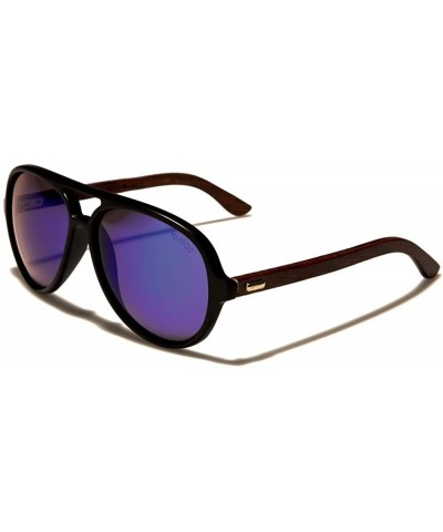 Aviator Wood Polarized Sunglasses - WD-2010-CM-POL - Color 03 - C8196COD4TW $19.98