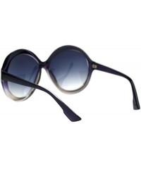 Butterfly Womens Thick Plastic Round Chic Retro Mod Sunglasses - Purple Smoke - CR18SM5RZ5N $13.46