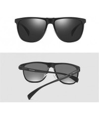 Square Men Polarized Square Sunglasses Metal Aluminum Magnesium Frame Male Sun Glasses for Driving - C5blue Mirror - CL199QCH...