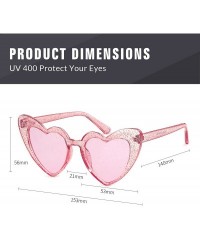 Rimless Clout Goggle Heart Sunglasses Vintage Cat Eye Mod Style Retro Kurt Cobain Glasses - Clear Pink Pink - CG18ENG002E $8.99