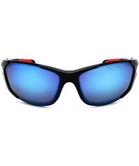 Wrap Sports Sunglasses with Color Mirrored Lens 570062/REV - Matte Black - C4125WNTHHD $10.86