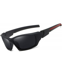 Sport Polarized Sports Sunglasses Cycling Glasses with 6 Interchangeable Lenses - Black Grey - CB193YEU2DO $18.07