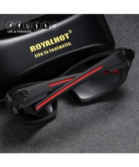 Sport Polarized Sports Sunglasses Cycling Glasses with 6 Interchangeable Lenses - Black Grey - CB193YEU2DO $18.07