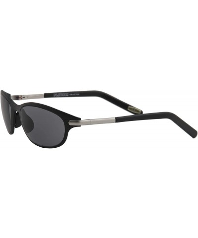 Oval Unisex Sunglasses Oval Durable Metal Frame Modern Inspired Design - Black Metal Frame/ Black Lens - CX18LXE99LW $7.75