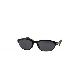 Oval Unisex Sunglasses Oval Durable Metal Frame Modern Inspired Design - Black Metal Frame/ Black Lens - CX18LXE99LW $7.75