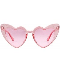 Rimless Clout Goggle Heart Sunglasses Vintage Cat Eye Mod Style Retro Kurt Cobain Glasses - Clear Pink Pink - CG18ENG002E $18.98