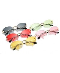 Oval 2020 Fashion Rimless Sunglasses Women Unique Tears Shape Shades Glasses UV400 Vintage Novelty Summer Eyewear - C9199AEG5...