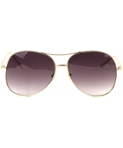 Round Thick Flat Frame Modern Round Aviator Sunglasses - Smoke Gold - CA190INZH5W $26.62